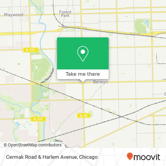 Cermak Road & Harlem Avenue map