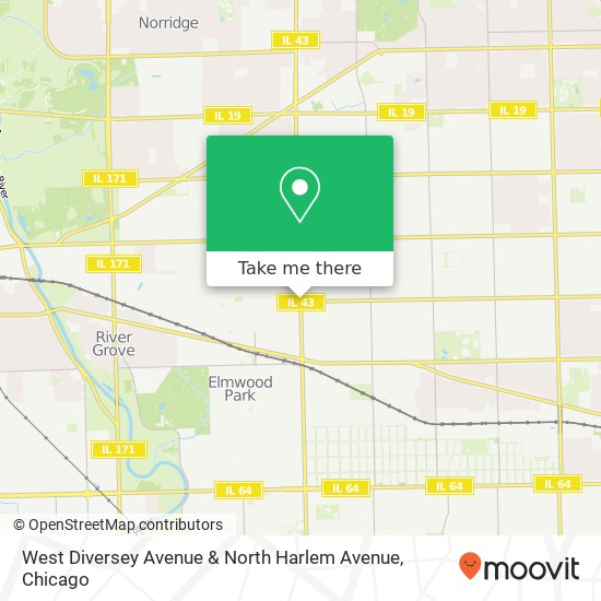 Mapa de West Diversey Avenue & North Harlem Avenue