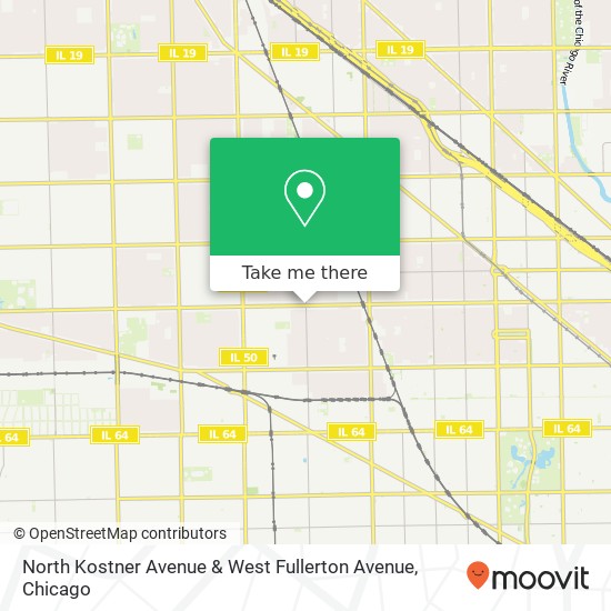 North Kostner Avenue & West Fullerton Avenue map