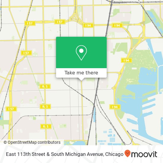 East 113th Street & South Michigan Avenue map