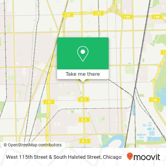 West 115th Street & South Halsted Street map