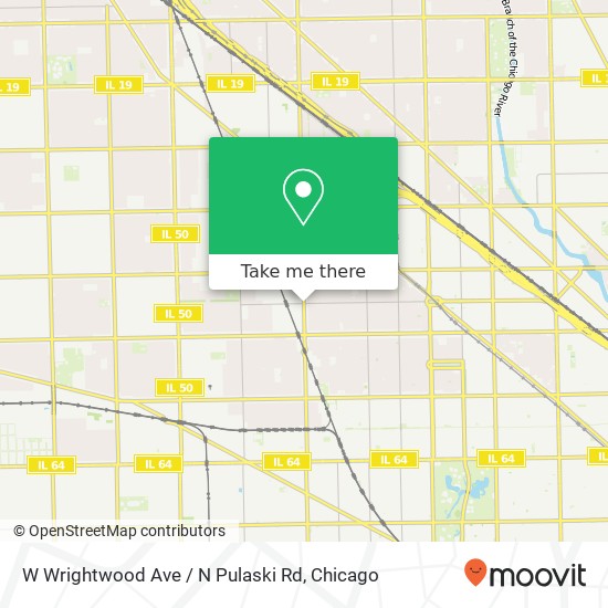 W Wrightwood Ave / N Pulaski Rd map