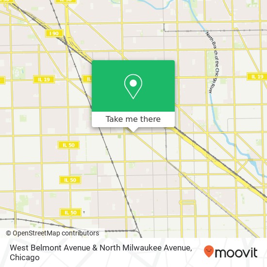 Mapa de West Belmont Avenue & North Milwaukee Avenue