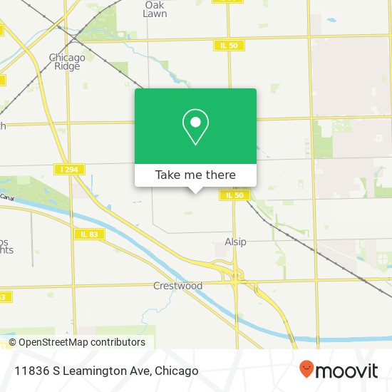 Mapa de 11836 S Leamington Ave