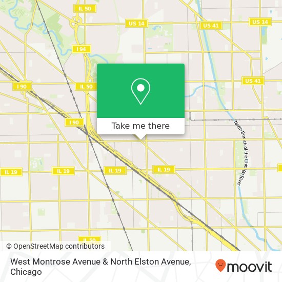 Mapa de West Montrose Avenue & North Elston Avenue