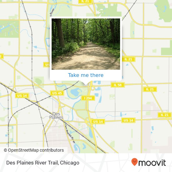 Des Plaines River Trail map