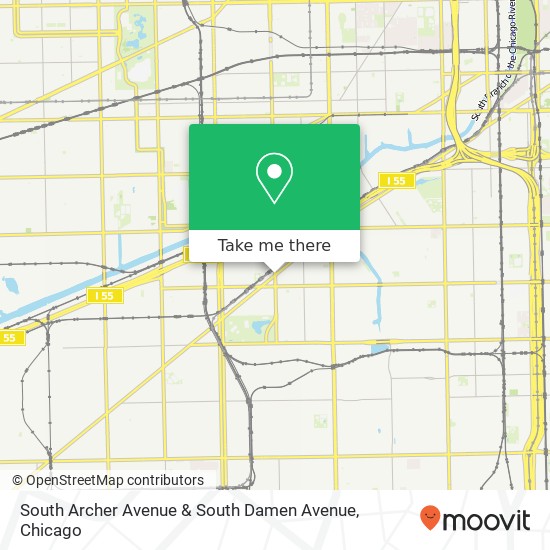South Archer Avenue & South Damen Avenue map