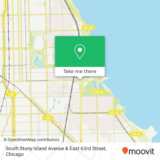 South Stony Island Avenue & East 63rd Street map