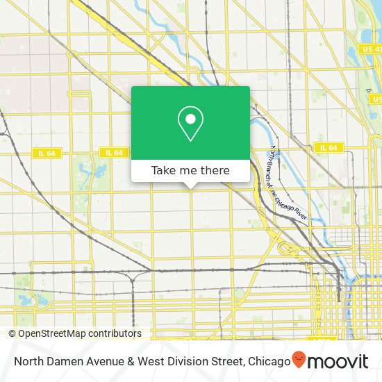 North Damen Avenue & West Division Street map