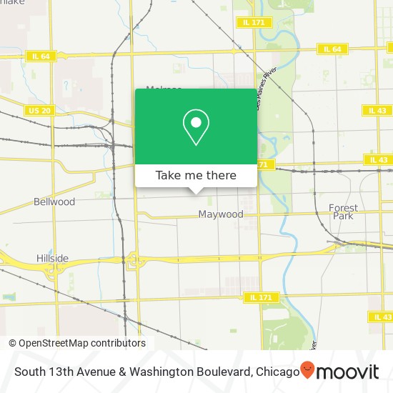 Mapa de South 13th Avenue & Washington Boulevard