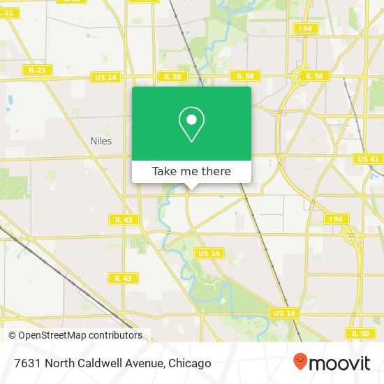 7631 North Caldwell Avenue map