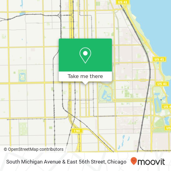 South Michigan Avenue & East 56th Street map