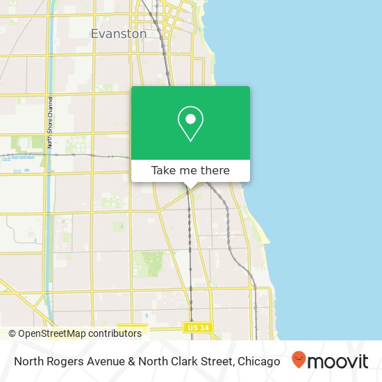 Mapa de North Rogers Avenue & North Clark Street