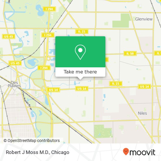 Robert J Moss M.D. map