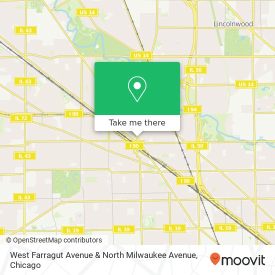 West Farragut Avenue & North Milwaukee Avenue map