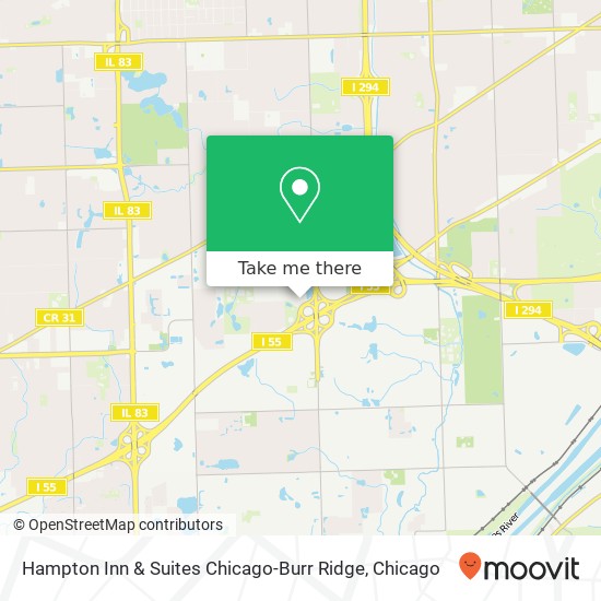 Mapa de Hampton Inn & Suites Chicago-Burr Ridge