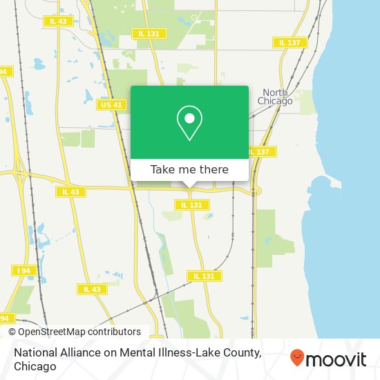 Mapa de National Alliance on Mental Illness-Lake County