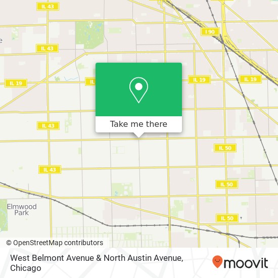 West Belmont Avenue & North Austin Avenue map