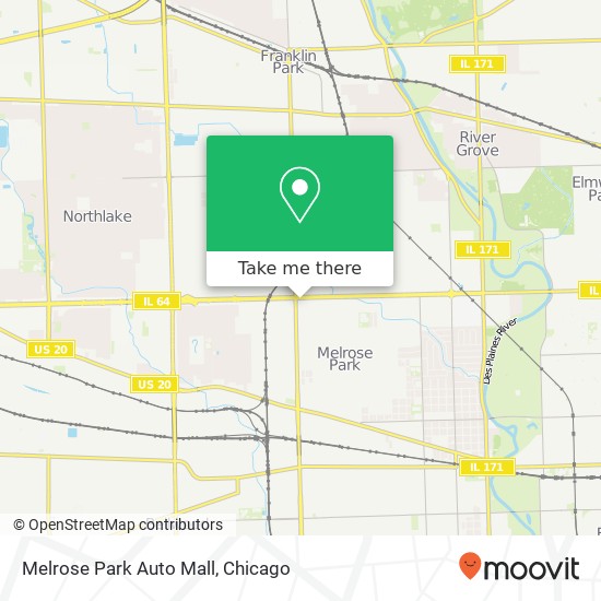 Mapa de Melrose Park Auto Mall