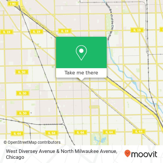 West Diversey Avenue & North Milwaukee Avenue map