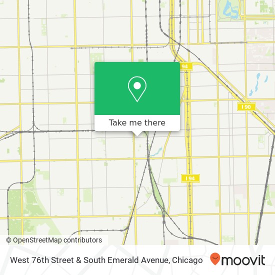 West 76th Street & South Emerald Avenue map