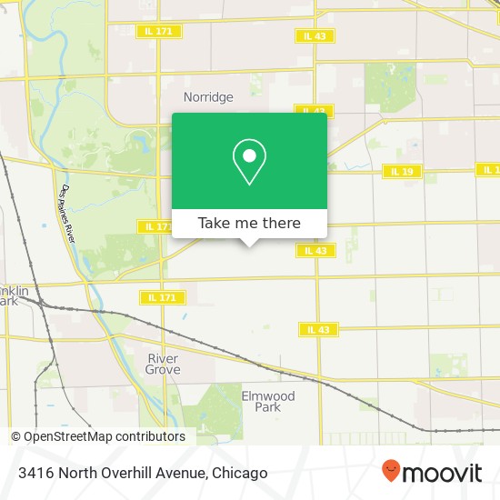 Mapa de 3416 North Overhill Avenue