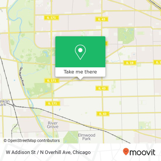 Mapa de W Addison St / N Overhill Ave