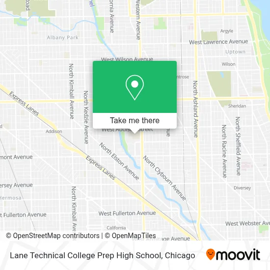 Lane Technical College Prep High School map