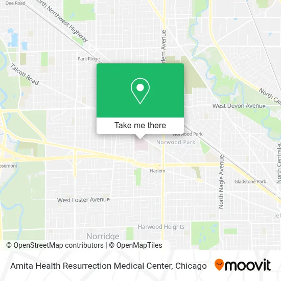 Amita Health Resurrection Medical Center map