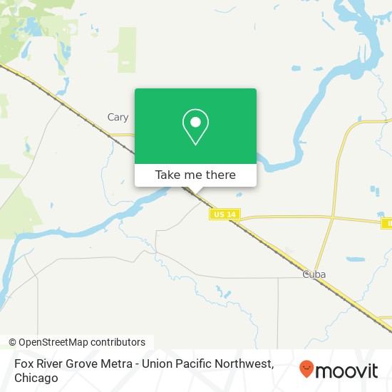 Fox River Grove Metra - Union Pacific Northwest map