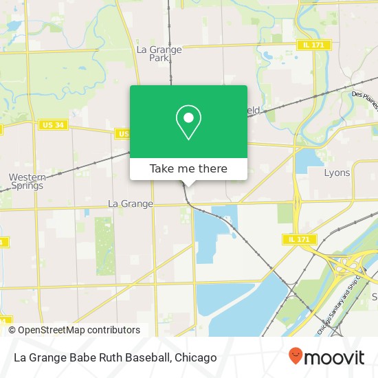 La Grange Babe Ruth Baseball map