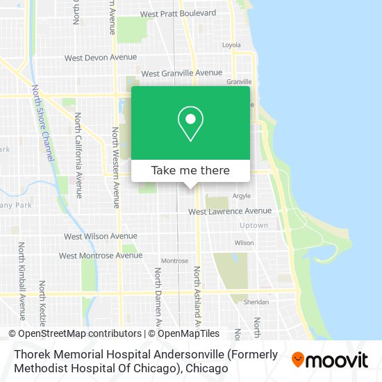 Thorek Memorial Hospital Andersonville (Formerly Methodist Hospital Of Chicago) map