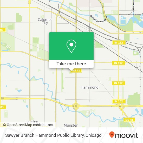Mapa de Sawyer Branch Hammond Public Library