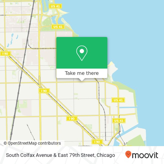 South Colfax Avenue & East 79th Street map