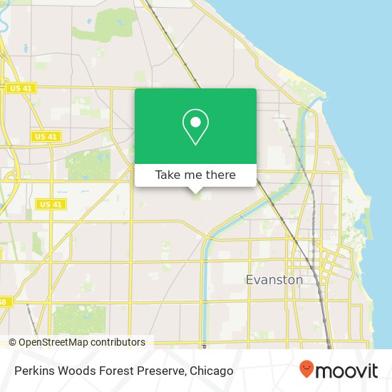 Perkins Woods Forest Preserve map