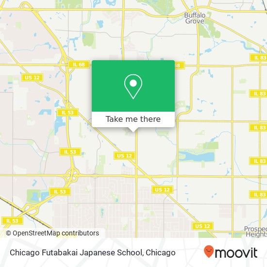 Chicago Futabakai Japanese School map