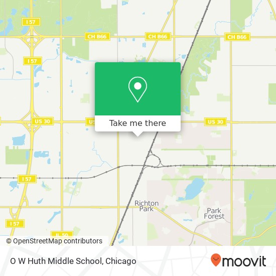 O W Huth Middle School map