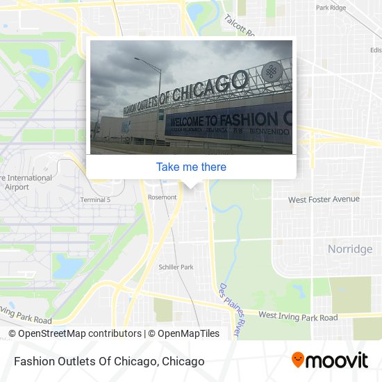How to get to Fashion Outlets Of Chicago in Rosemont by Bus, Chicago 'L' or  Train?