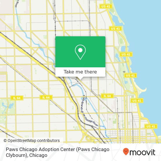 Mapa de Paws Chicago Adoption Center (Paws Chicago Clybourn)