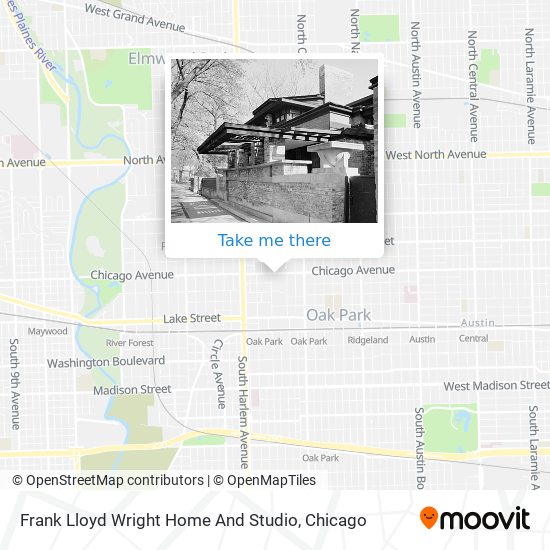 Frank Lloyd Wright Home And Studio map