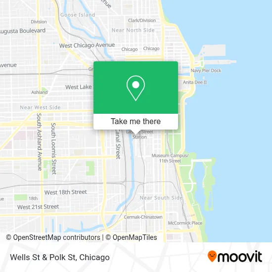 Wells St & Polk St map