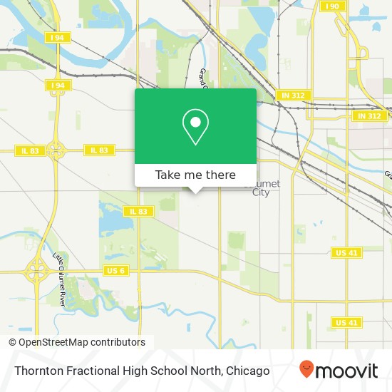 Thornton Fractional High School North map
