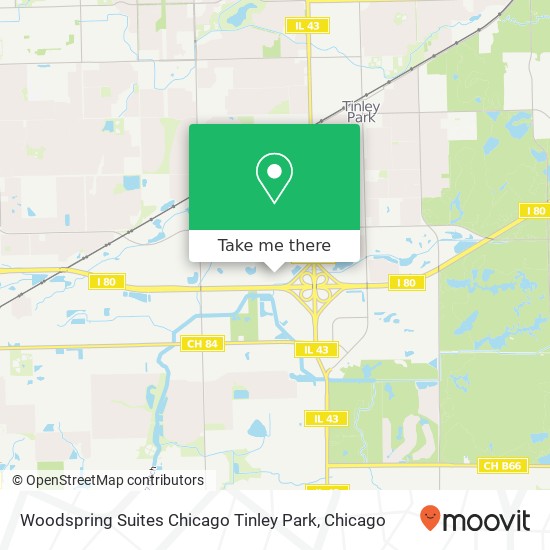 Woodspring Suites Chicago Tinley Park map