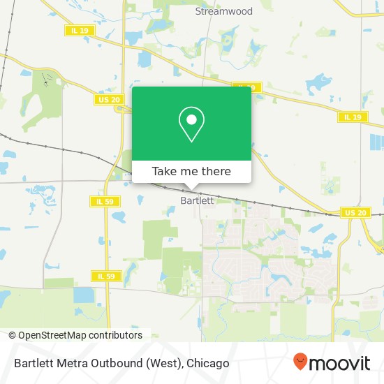 Bartlett Metra Outbound (West) map