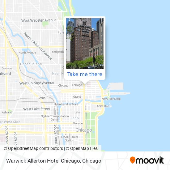 Mapa de Warwick Allerton Hotel Chicago