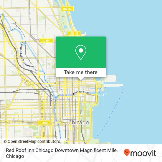 Mapa de Red Roof Inn Chicago Downtown Magnificent Mile