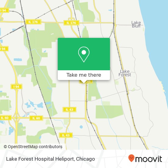 Lake Forest Hospital Heliport map