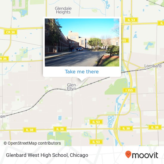 Glenbard West High School map