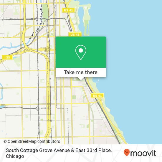 South Cottage Grove Avenue & East 33rd Place map