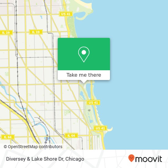 Diversey & Lake Shore Dr map